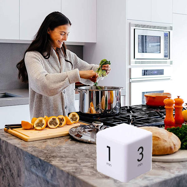 Køkken Timer (Hvid 1-3-5-10 Minutter), Terning Timer Stopur og