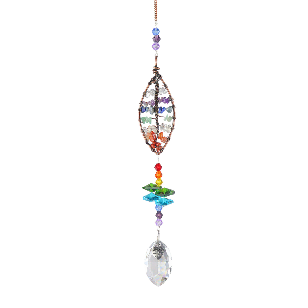 The Leaves Crystal Rainbow Suncatcher Glass Tree Life Ornamenter,
