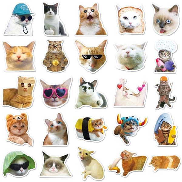 50 stk. søde katte-emoticons