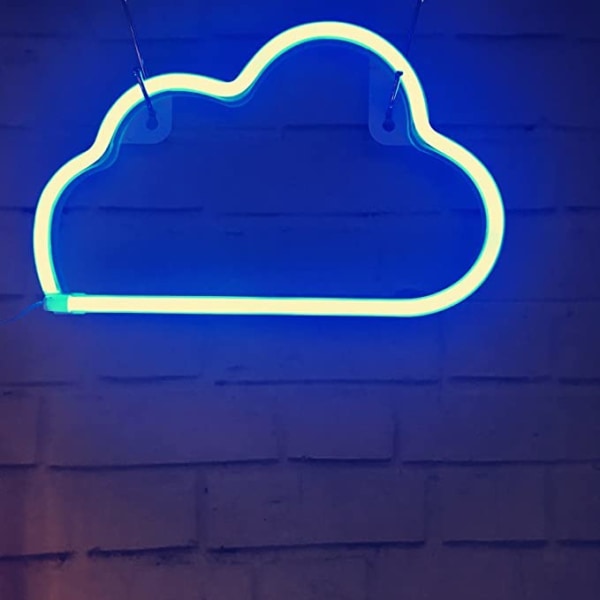 Blue Neon LED Cloud Sign Light Dekor, Vægdekoration til jul,