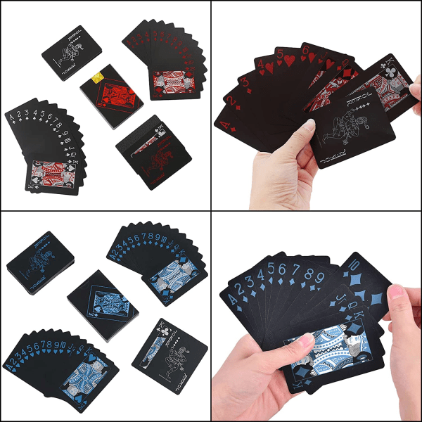 Spillekort, vanntett plastkortstokk, 2 pakke med 54 spill