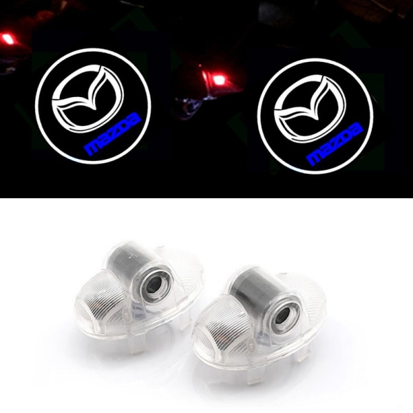 2 Mazda-logolys LED 3D-spøgelseslys, kompatibel med Mazda R