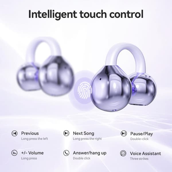 Öronklämma typ benledning öppet öra Bluetooth-headset Beige