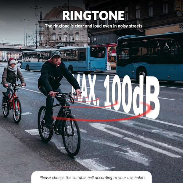 Mini Cykelstyre Klocka 22,2 mm Klar Hög Ljud Rak Varning Ingen El Behövs Koppar Legering Nylon MTB Väg B
