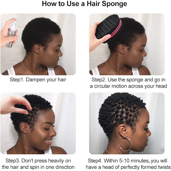 Dobbeltsidet to-i-én twist magisk hårsvamp afro fletning style