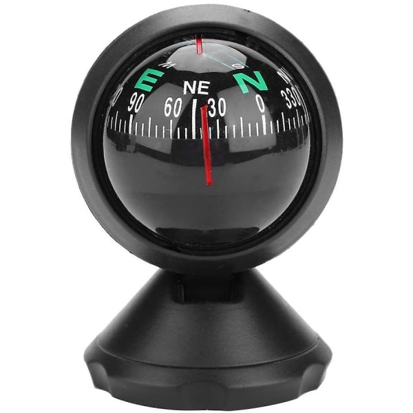 Bilballkompass, svart mini justerbart ball nattsynskompass