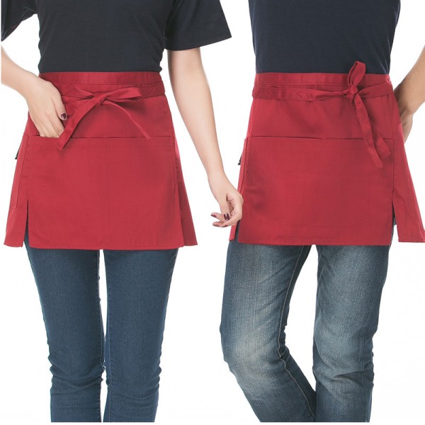 (Rød)taljeforklæde, vandtæt kokkeforklæde, køkkenhalvt forklæde, mænd