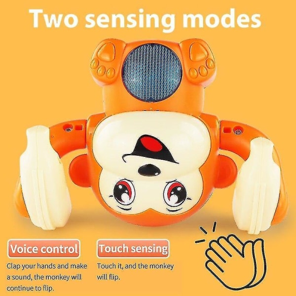 Baby Leksak Elektrisk Tumbling Monkey Light Musik Pussel Ljud