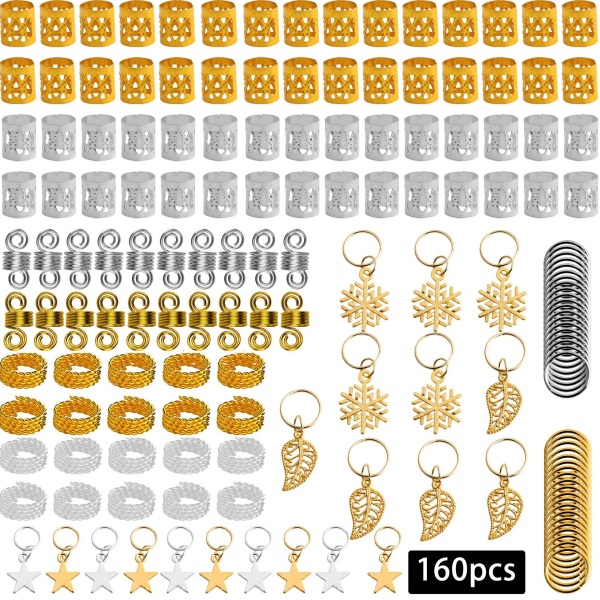 160 stykker aluminiumsfolie hårtilbehørsett