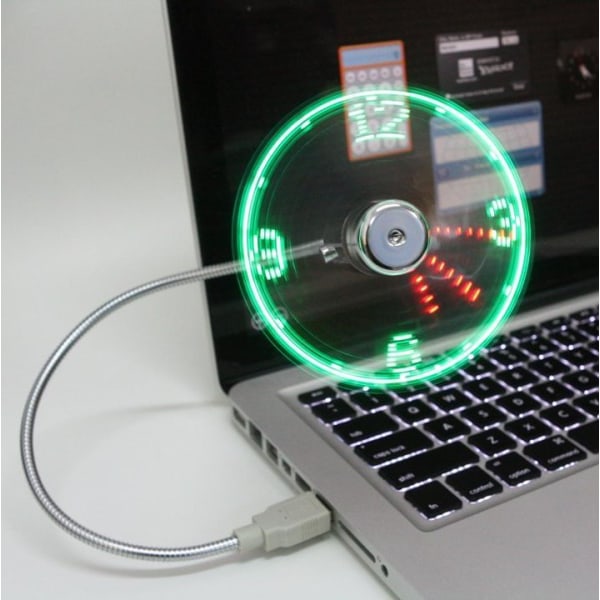 1 stk Mini Fleksibel USB Fan Opladningsblæser med LED til PC Lapto