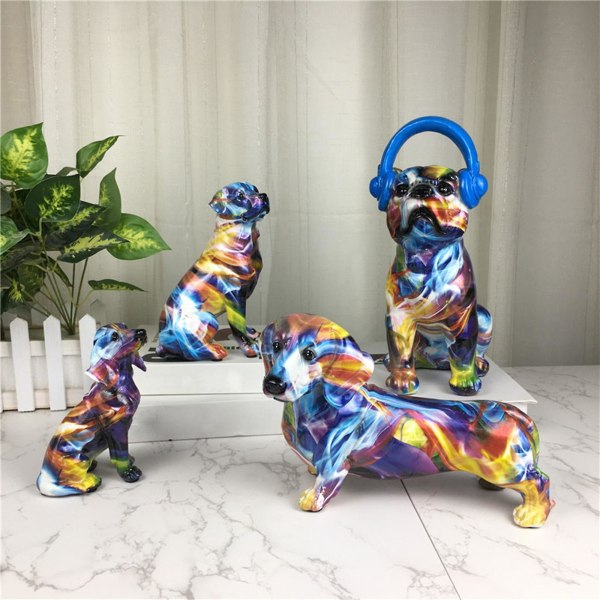 Nydelig harpiks bulldog skulptur samleobjekt håndverk hund statue Pla