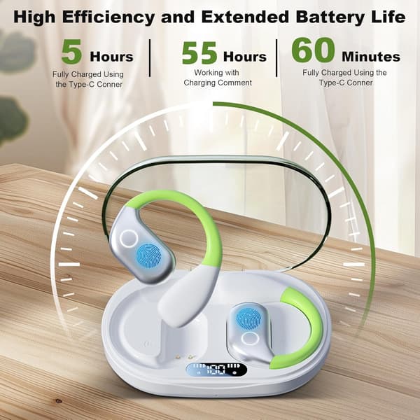 OWS M82 åpen ørepropp trådløst headset bluetooth 5.3 white