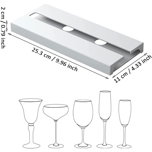 (Vit, 2)25,3*11*2cm Hängande Vinglas Hållare - Ingen Borrning Nödvändig