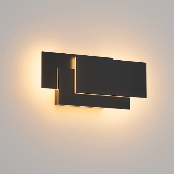 Warm White,Black Wall Light,12W Wall Lamp,IP20 Waterproof Wall L