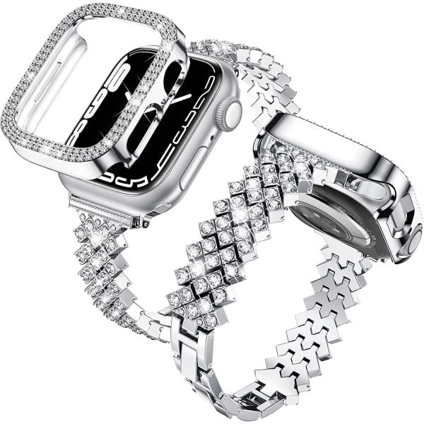 Armband à Paillettes avec Coque pour Apple Watch Series 7 SE 6