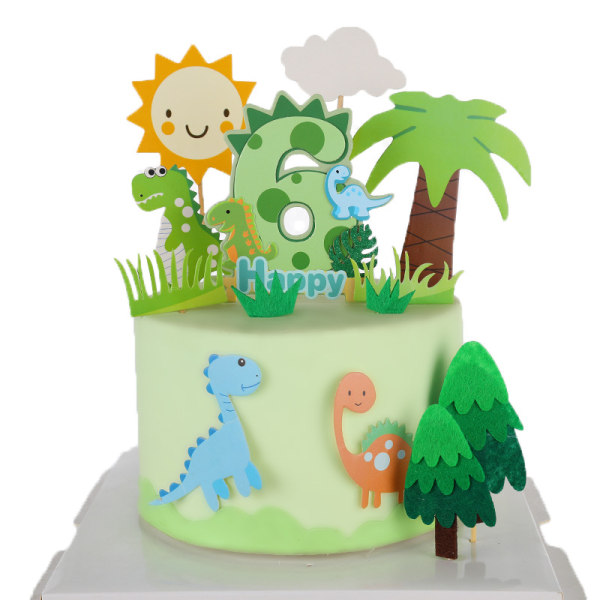 Dinosaur Number Cake Topper (0-9) - Dinosaur bursdagsdekorasjon