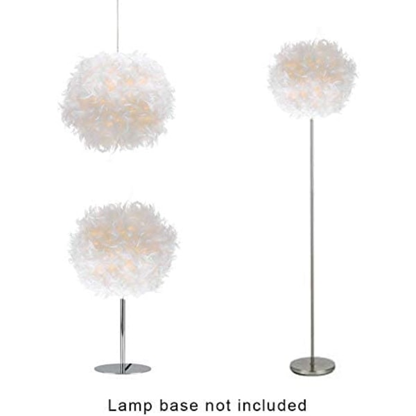 Vit fjäderhängande lampskärm för tak, icke-elektrisk L