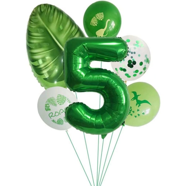 Dino 5. syntymäpäivä ilmapallot, lasten syntymäpäiväkoristeet 5. syntymäpäivä