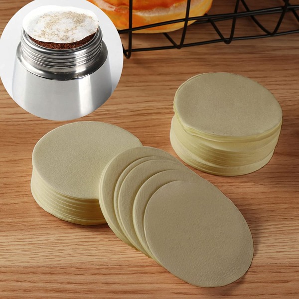 100 kaffefiltre, 64mm runde kaffefiltre, erstatningskaffe