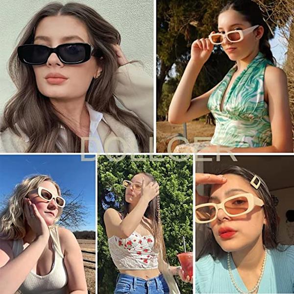 Rektangulära Solglasögon för Kvinnor Män Mode Solglasögon Retro