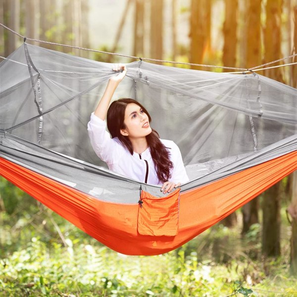 Ultralet Travel Camping Hængekøje med Myggenet 300 kg Belastning