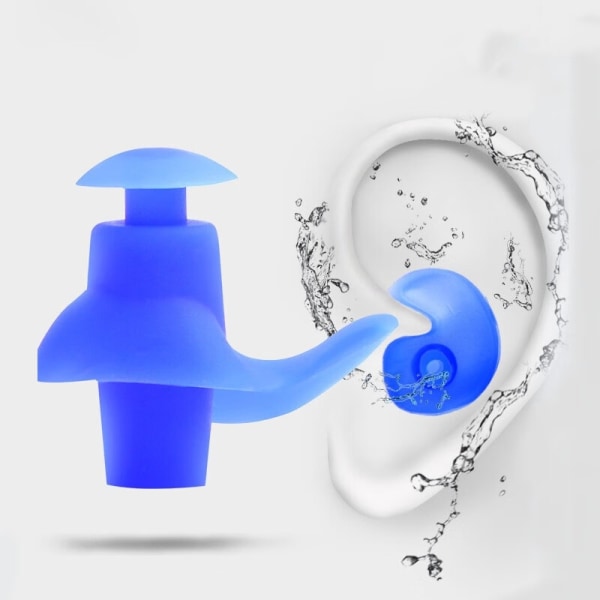 Ørepropper for svømmere blå 1 stk Forebygging av vanninfiltra