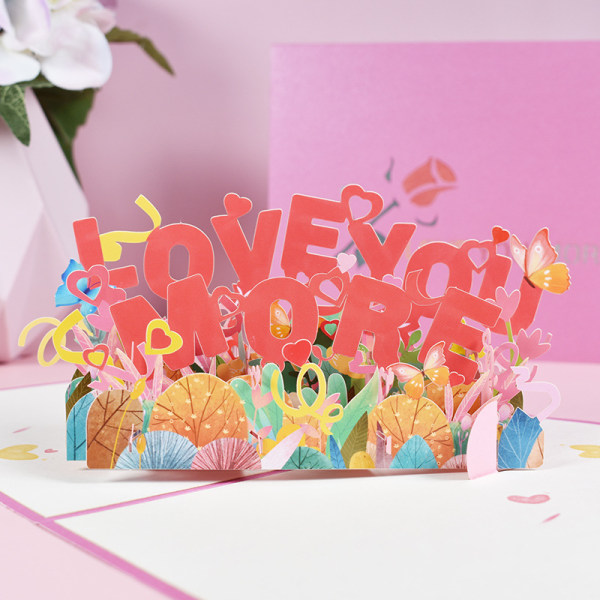 3D Pop Up bryllupskort (15*20 cm), jubileumskort med