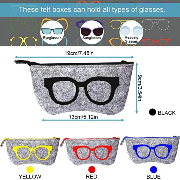 Erilaisia värejä, 4kpl Soft Glasses Case Huopalaukku Huopalasit Ca