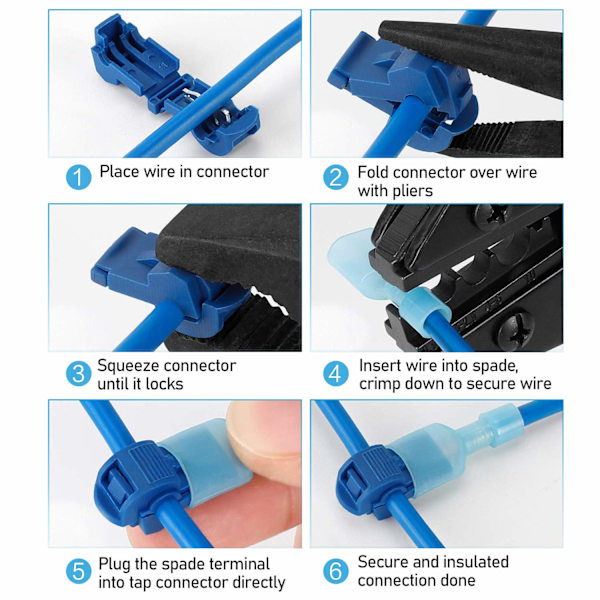 240PCS T-Tap Wire Connectors, Self-Stripping Quick Splice Electr B