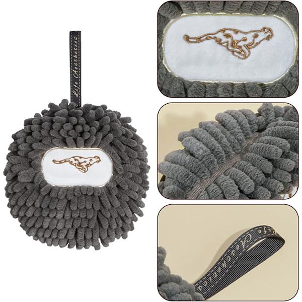 Grå Mikrofiber Handduk, Badrums Handduk Hängande Handduk
