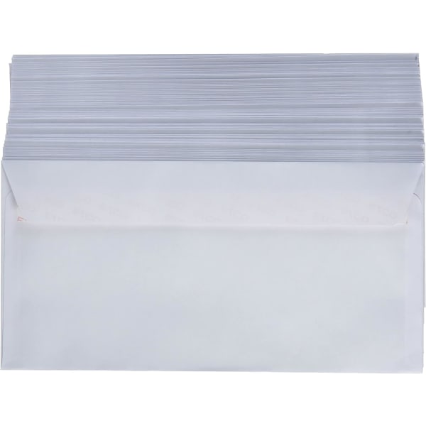 Pakke med 50 hvite konvolutter uten vindu, konvolutter, postalt