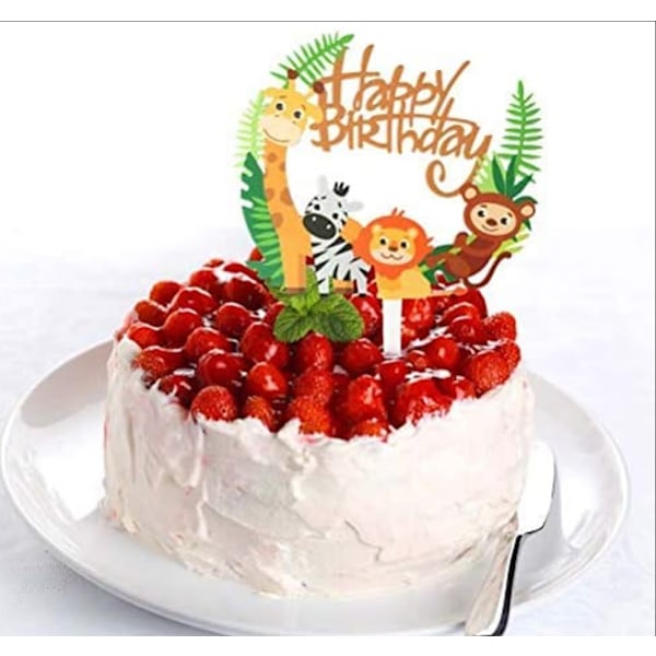 Akryl Dyr Cupcake Topper - Søde Jungle Dyr Kagepynt