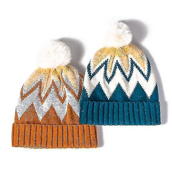 Naisten Beanie-hatut Tekoturkis Pom Beanie Talvihattu sininen