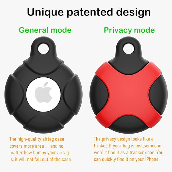 4-pakkaus silikonikotelo Apple AirTagille avaimenperällä, vedenpitävä,