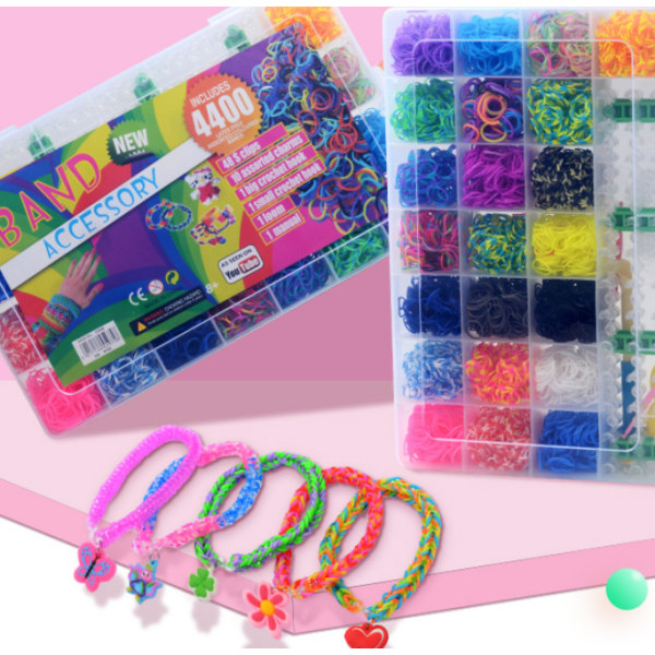 Rainbow gummibånd farge hånd strikke enhet DIY puslespill ch