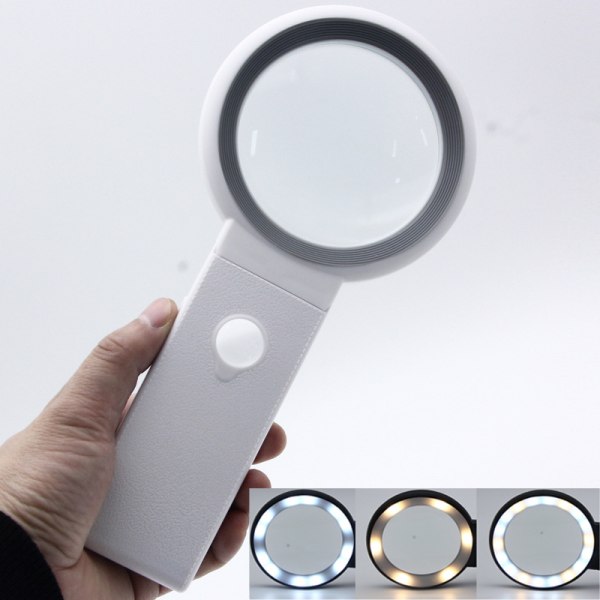 Håndholdt LED forstørrelsesglas multifunktions forstørrelsesglas