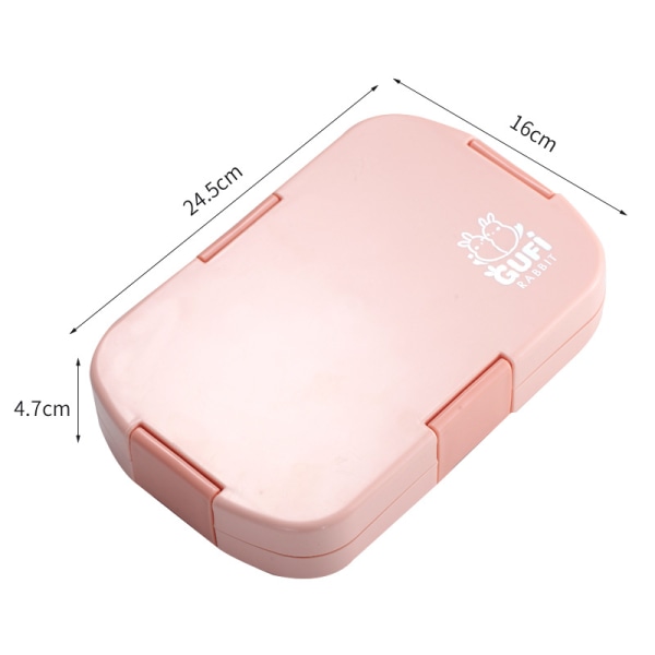 (Pink) Madkasse til børn, Bento Boxes madopbevaringsbeholder med 6