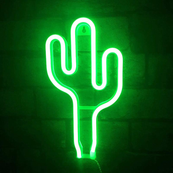 Kaktusformet neonskilt Usb/batteridrevet, akrylvæg de