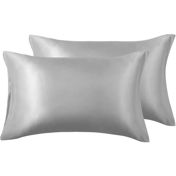 Silke satin pudebetræk til hår og hud (lys grå, 20x36 tommer)