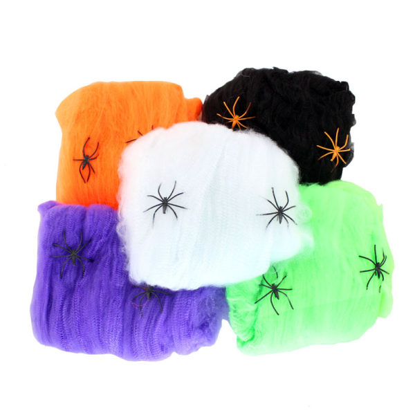 5pcs Spider Web Stretchable Spiderweb Cobweb Party Deco