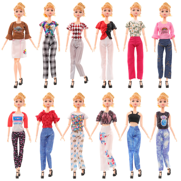 12 delers pakke 30cm dukkeklær Barbie dukkeklær Jente