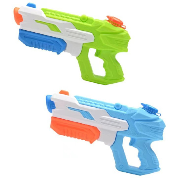 2-pack vattenpistol (500 ml blå & grön), räckvidd 10-11 meter, stor