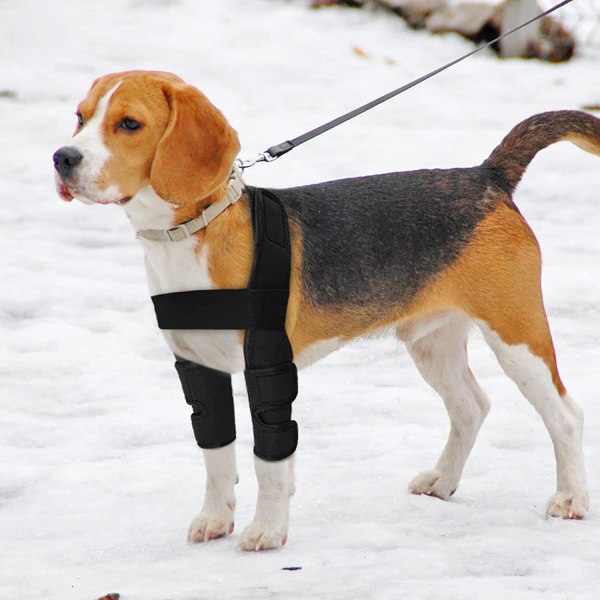 Hundeforbens knebeskydd, hundebenstøtte med borrelås, annonse