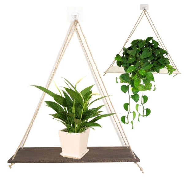 Original tre farge, sett med 2, hengende planter og geometrisk vegg