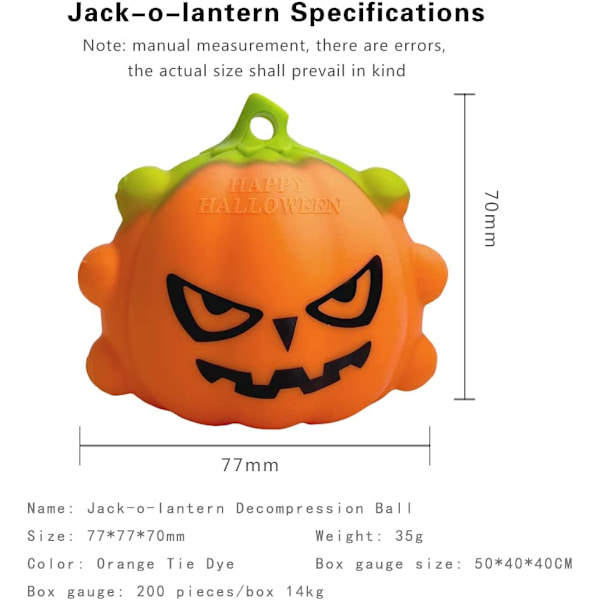 4-pack Halloween Dekorationer för Inomhus & Utomhus Pumpa Pop Fidget