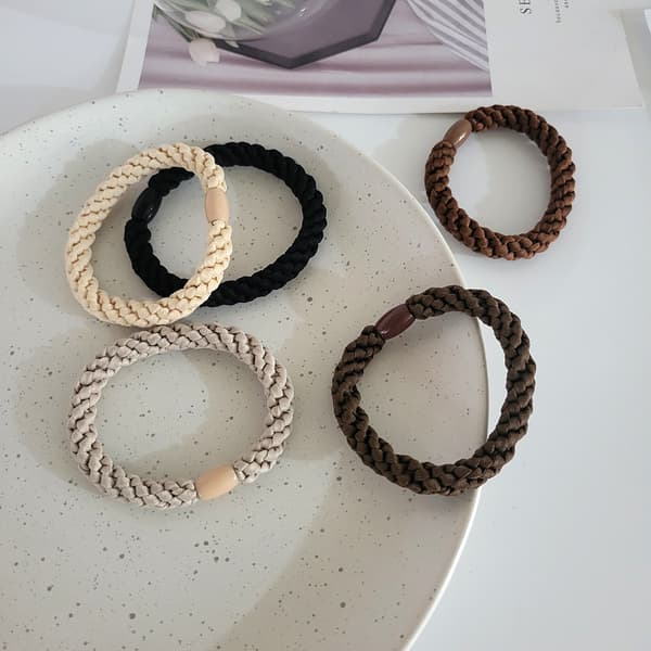 15 Hög elastisk hållbar läderband kvinnlig pannband flätat