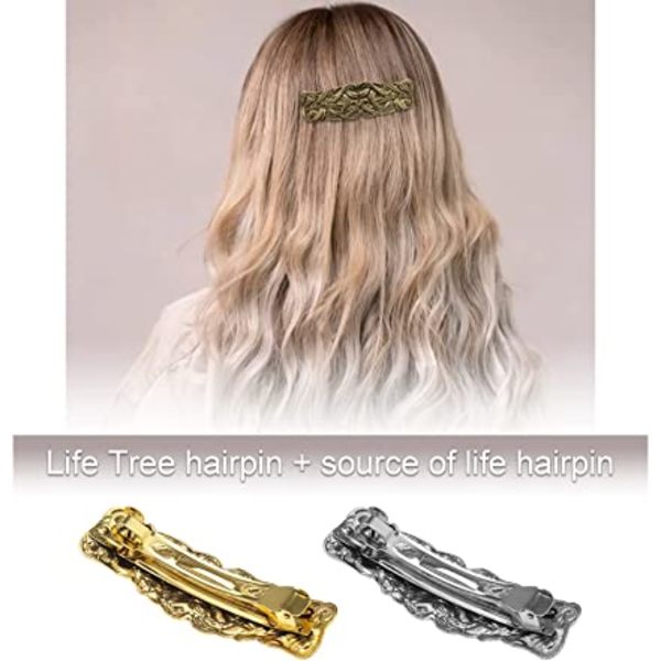 2 stk Retro Barrettes Metall Hårklemme Dekorasjon Hårspenner Hea