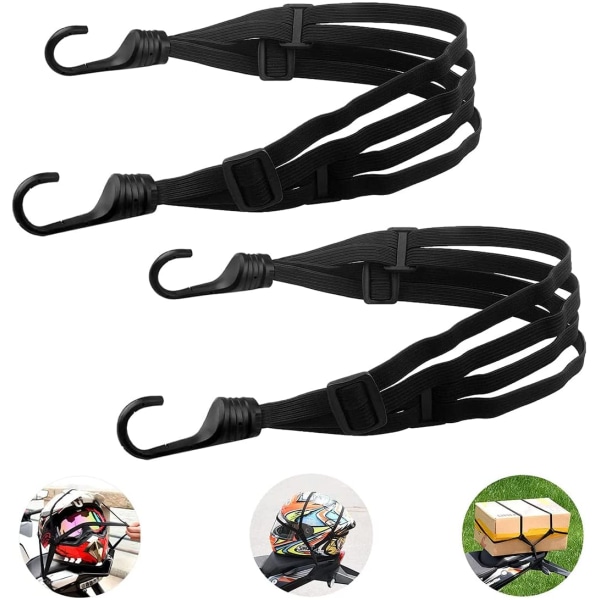 2 Pieces Bungee Luggage Strap with Double Hooks,Adjustable Bunge