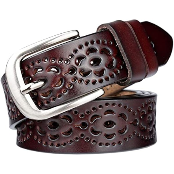 Genuine Cowhide Leather Women's belt Fashion Hollow Flower Desig