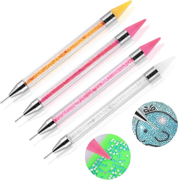 4 stk 5D diamantmalingpenn selvklebende diamantmaling tilbehørspenner